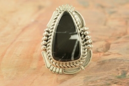 Genuine White Lightening Sterling Silver Navajo Ring